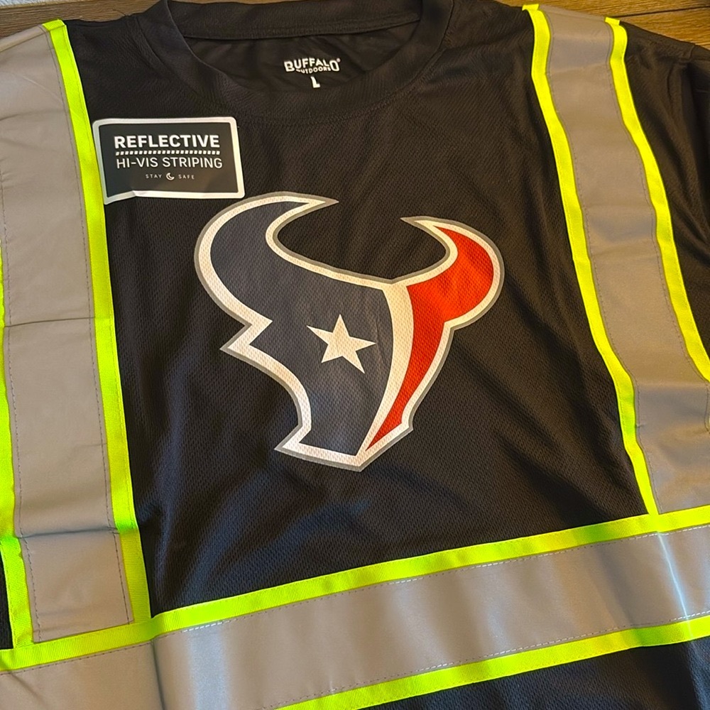 NWT [Buffalo Outdoors] x NFL Houston Texans Safety Short Sleeve Shirt Men’s L - Picture 5 of 10